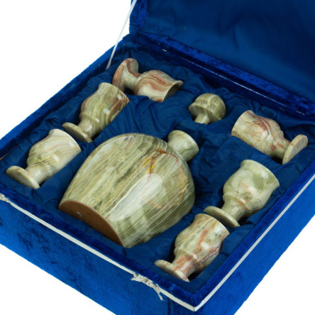 Коньячный набор из оникса в футляре (5х7)