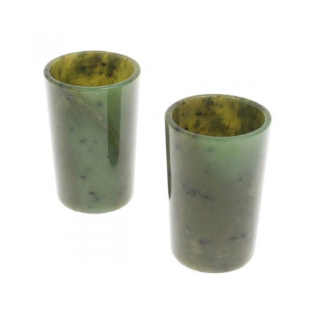 Набор стопок 2 шт из нефрита 4х4х6 см