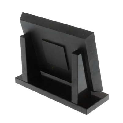 Часы настольные из камня чароит и долерит 15х5,5х12 см