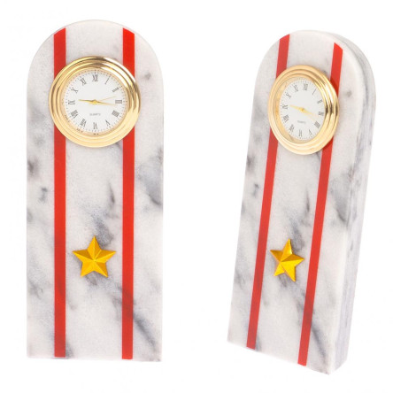 Часы "Погон майор МВД" из мрамора