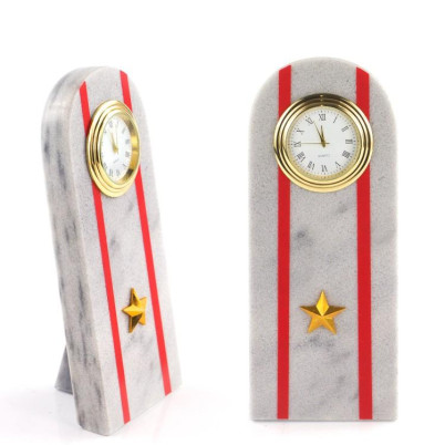 Часы "Погон майор МВД" из мрамора