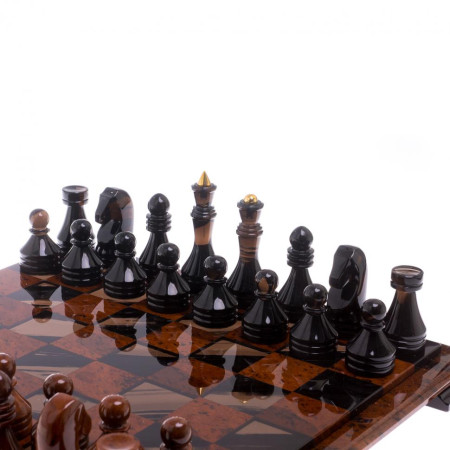 Шахматы "Классические" из обсидиана