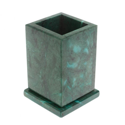 Карандашница из змеевика 8х8х11,5 см