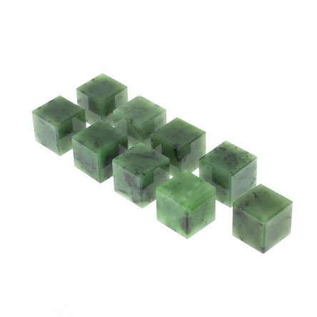 Нефритовые камни для виски / коньяка 9 кубиков 2 см саянский нефрит