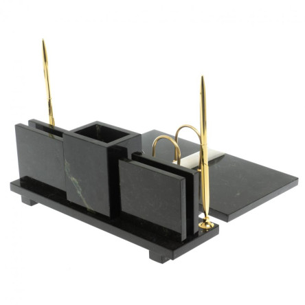 Настольный набор "Офисный" для канцелярских принадлежностей камень мрамор