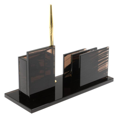 Настольный набор &quot;Мэр&quot; из черного обсидиана