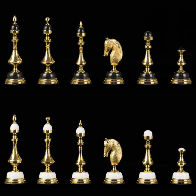 Шахматы подарочные "Баталия" покрытие золотом Златоуст