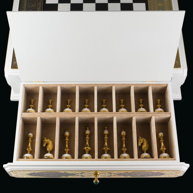 Шахматы подарочные "Баталия" покрытие золотом Златоуст