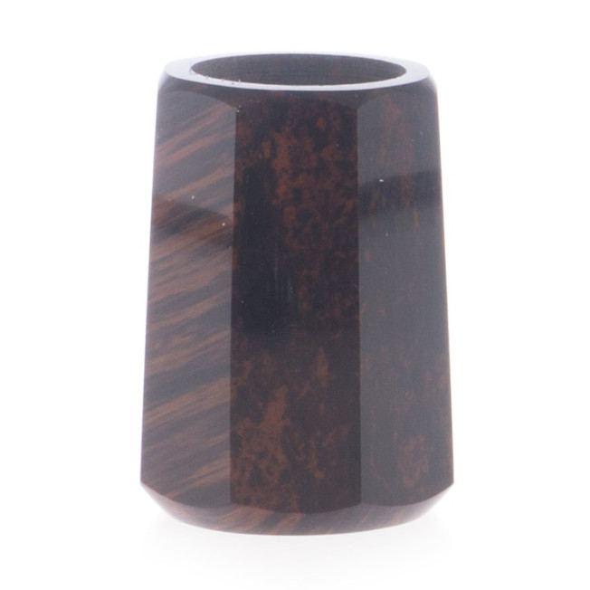 Подсвечник из обсидиана со свечой 6х6х8,5 см