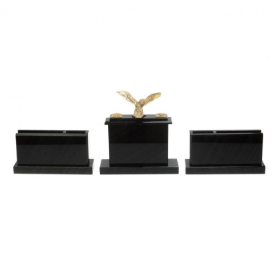 Настольный набор для руководителя &quot;Орёл&quot; черный обсидиан