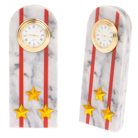 Часы "Погон полковник МВД" из мрамора