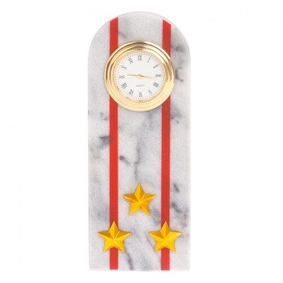 Часы "Погон полковник МВД" из мрамора