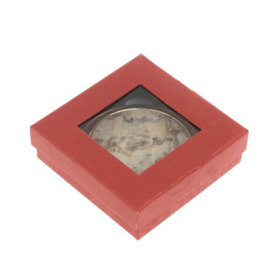 Зеркало карманное круглое из камня амазонит дымчатый кварц цвет золото