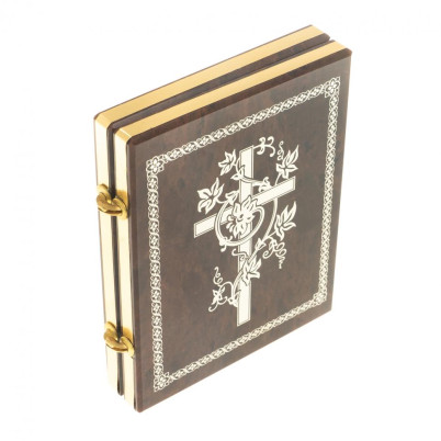 Икона складная &quot;Матрона, Николай&quot; камень обсидиан