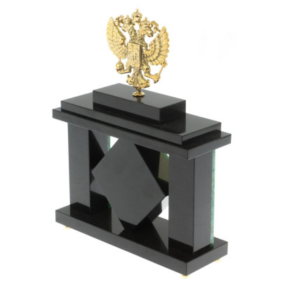 Часы &quot;Герб&quot; из камня амазонит