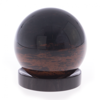 Шар из коричневого обсидиана 10 см на круглой подставке
