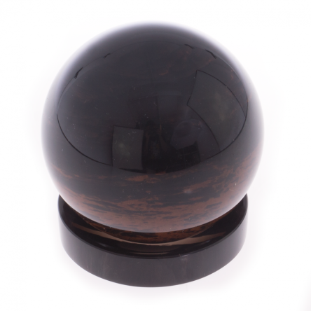 Шар из коричневого обсидиана 10 см на круглой подставке