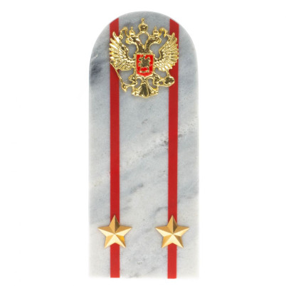 Сувенир погон "Подполковник МВД" камень мрамор
