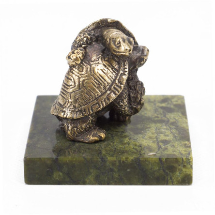 Статуэтка из бронзы и змеевика "Черепахи"