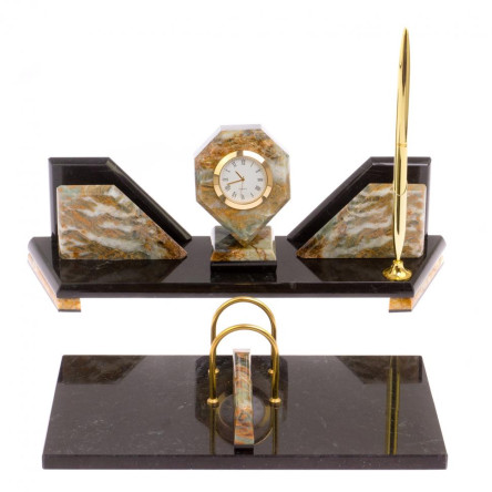 Письменный прибор "Эталон" камень офиокальцит