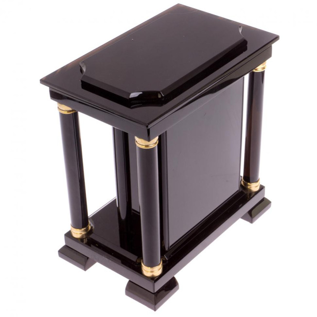 Сейф с часами из черного обсидиана 26х16,5х28 см