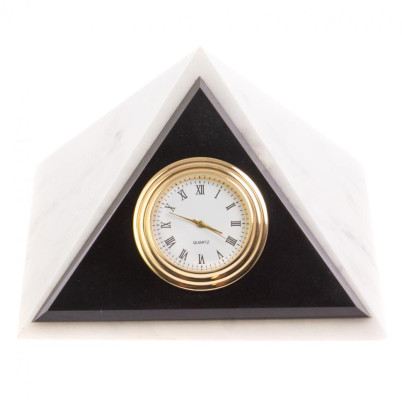 Часы настольные &quot;Пирамида&quot; мрамор долерит 11,5х11,5 см