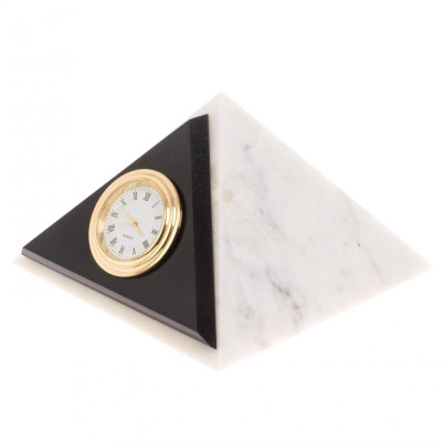 Часы настольные &quot;Пирамида&quot; мрамор долерит 11,5х11,5 см