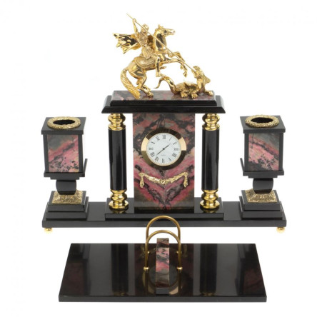 Настольный набор "Георгий Победоносец" из родонита