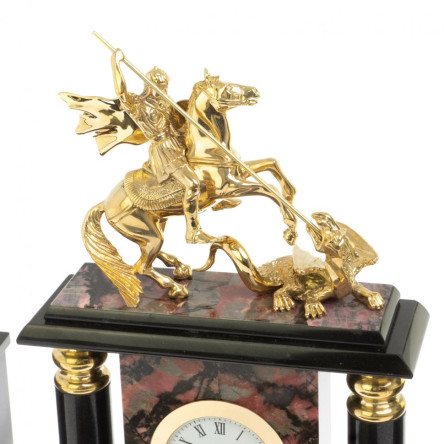 Настольный набор "Георгий Победоносец" из родонита