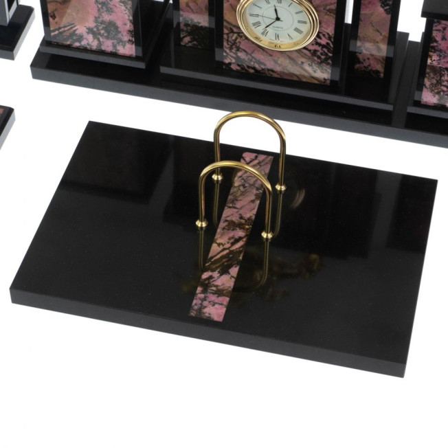 Настольный набор &quot;Георгий Победоносец&quot; из родонита