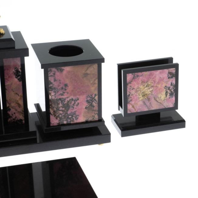 Настольный набор &quot;Георгий Победоносец&quot; из родонита