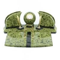 Настольный набор из натурального змеевика "Шар"