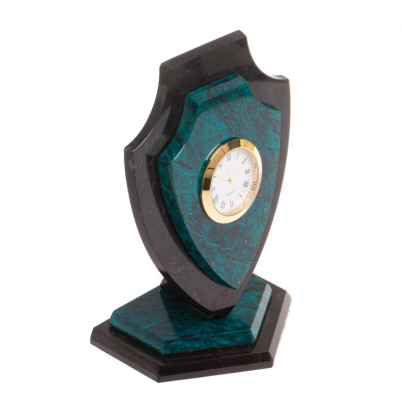 Часы из шабровского змеевика &quot;Щит&quot; большой