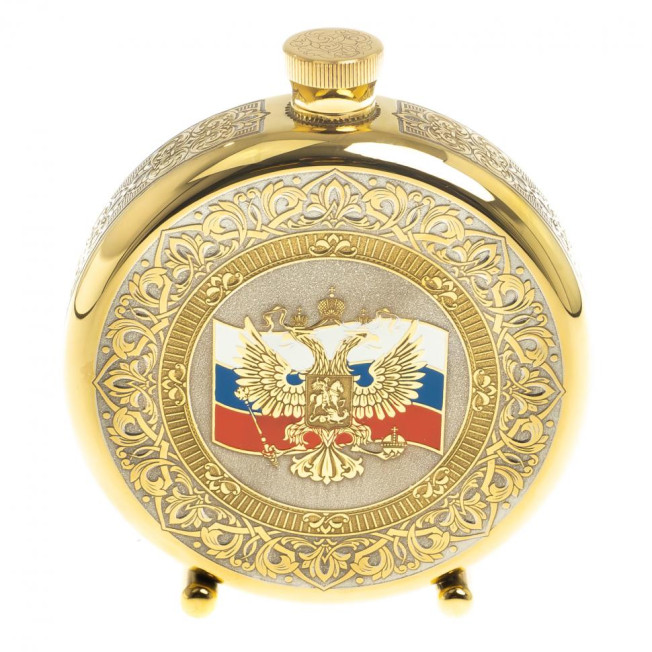 Фляжка "Герб России с флагом" Златоуст