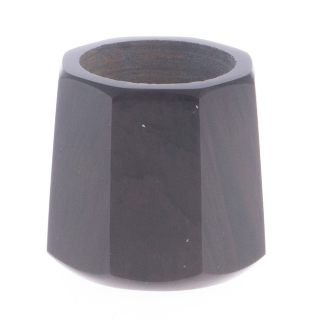Подсвечник из коричневого обсидиана со свечой 6х6х5,5 см