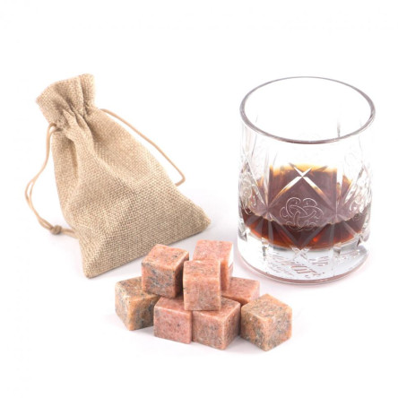 Камни для охлаждения виски 9 кубиков розовый мрамор