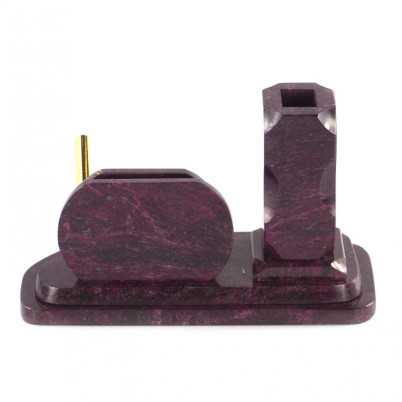 Визитница настольная &quot;Герб РФ&quot; камень змеевик