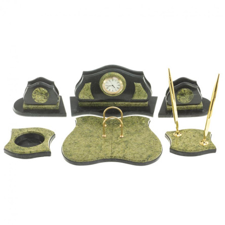 Настольный письменный набор камень змеевик