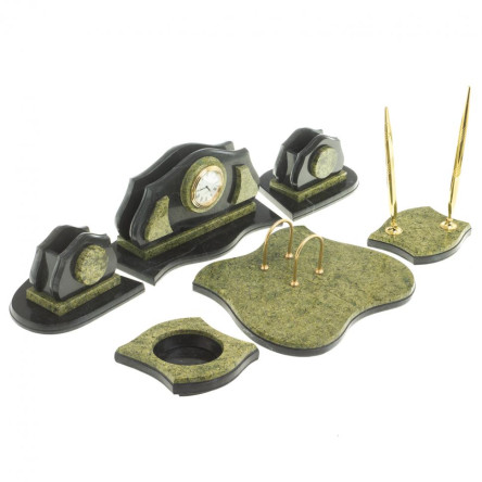 Настольный письменный набор камень змеевик