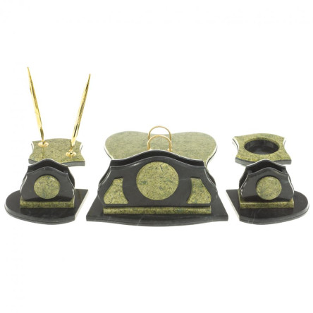 Настольный письменный набор камень змеевик