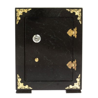 Сейф средний из черного змеевика 19х16х24 см