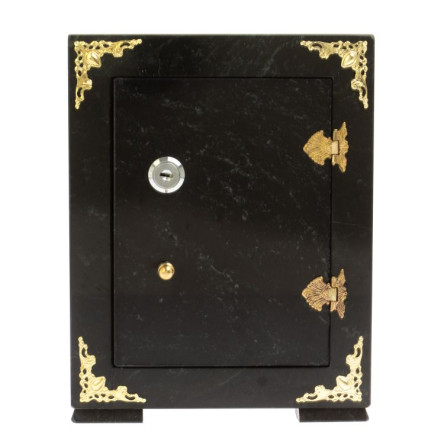 Сейф средний из черного змеевика 19х16х24 см