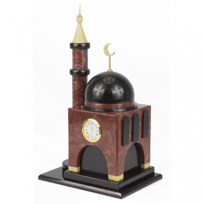 Сувенирные часы "Мечеть" из камня лемезит и долерит