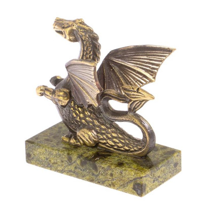 Статуэтка &quot;Дракон&quot; бронза змеевик