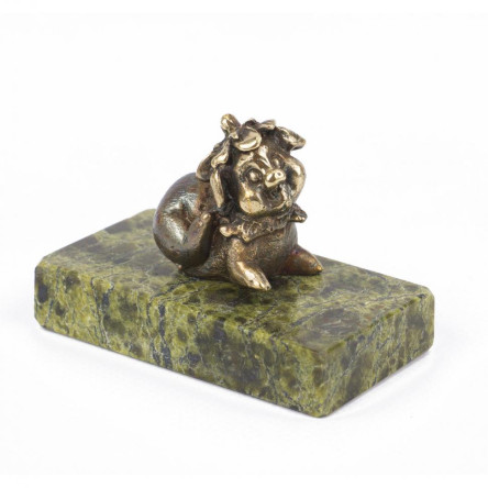 Статуэтка из бронзы и змеевика"Фунтик"