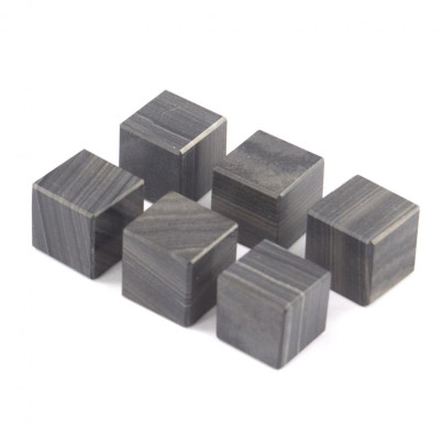 Камни для охлаждения виски комплект 6 кубиков полосатый мрамор