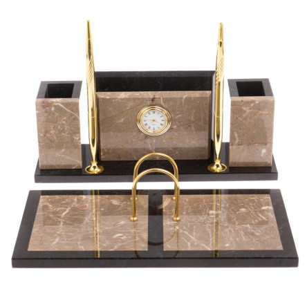 Письменный набор "Советник" из бежевого мрамора
