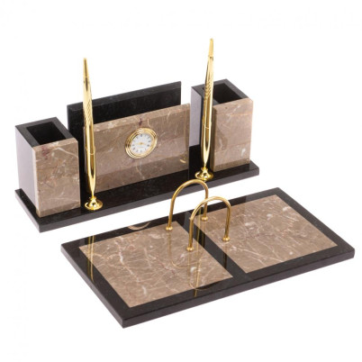 Письменный набор &quot;Советник&quot; из бежевого мрамора