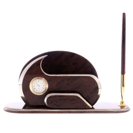 Настольный набор "Элегант" камень обсидиан