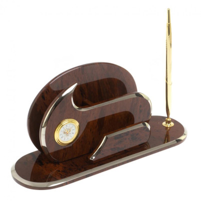 Настольный набор &quot;Элегант&quot; камень обсидиан